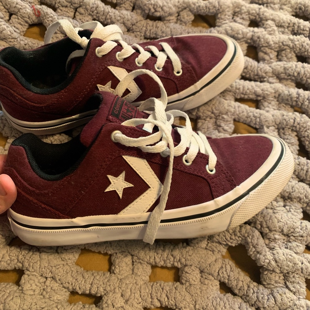 Dark red, burgundy Converse shoes